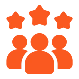 Team and stars symbol on black background